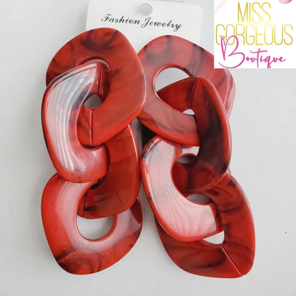 BRAND NEW Chunky Red earrings - Picture 1 of 1